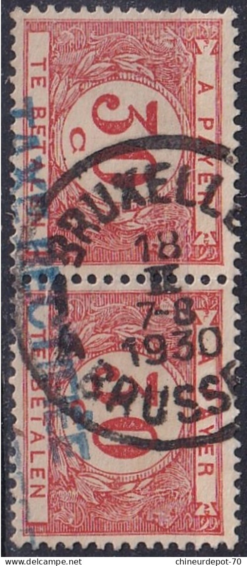 TIMBRES T Taxes EN PAIRE BRUSSEL 1930 GRIFFE  TAXE RECTIFIÉ - Postzegels