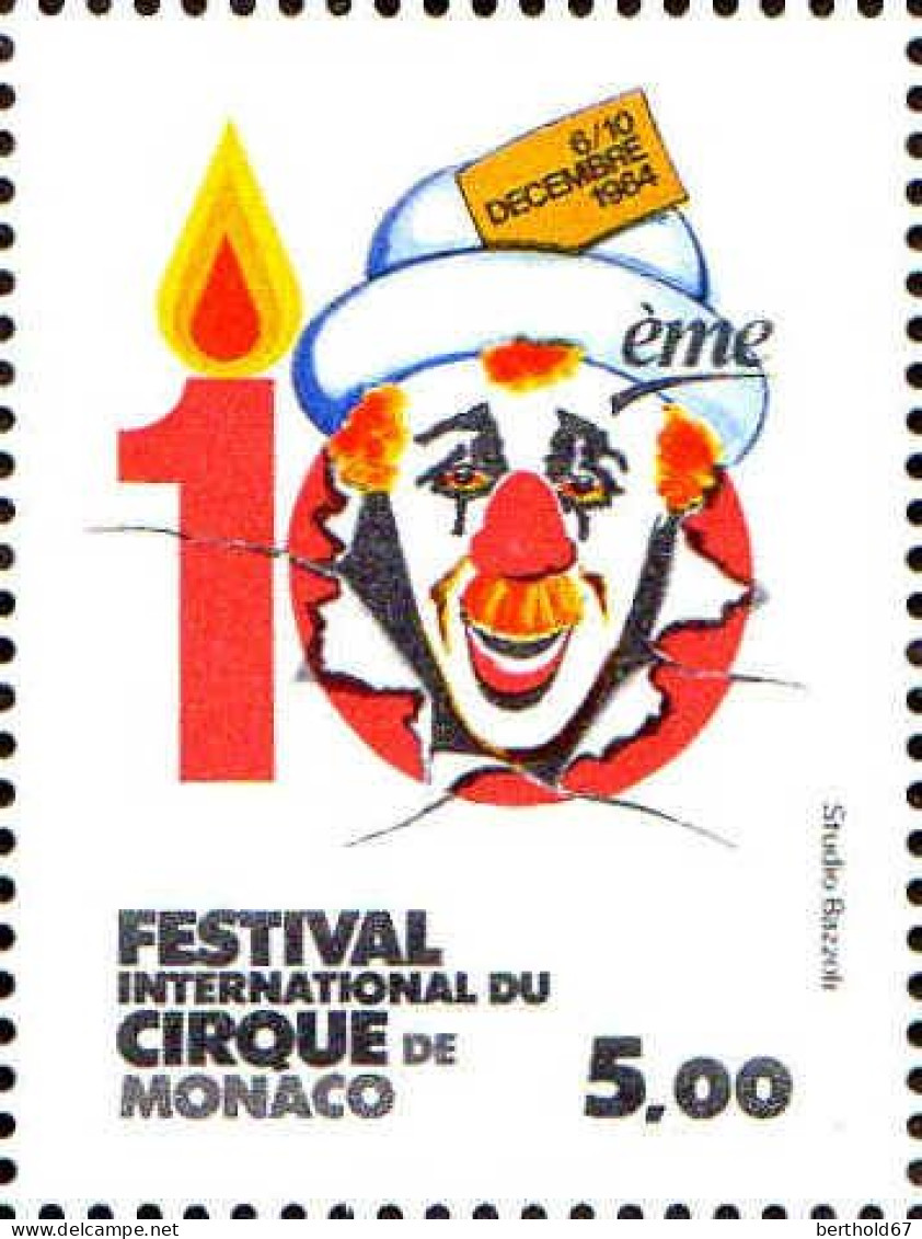 Monaco Poste N** Yv:1454 Mi:1671 Saint-Valentin Je T'aime Cœur (Thème) - Cirque