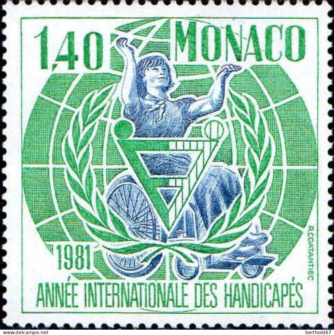 Monaco Poste N** Yv:1276 Mi:1476 Année Internationale Des Handicapés (Thème) - Behinderungen