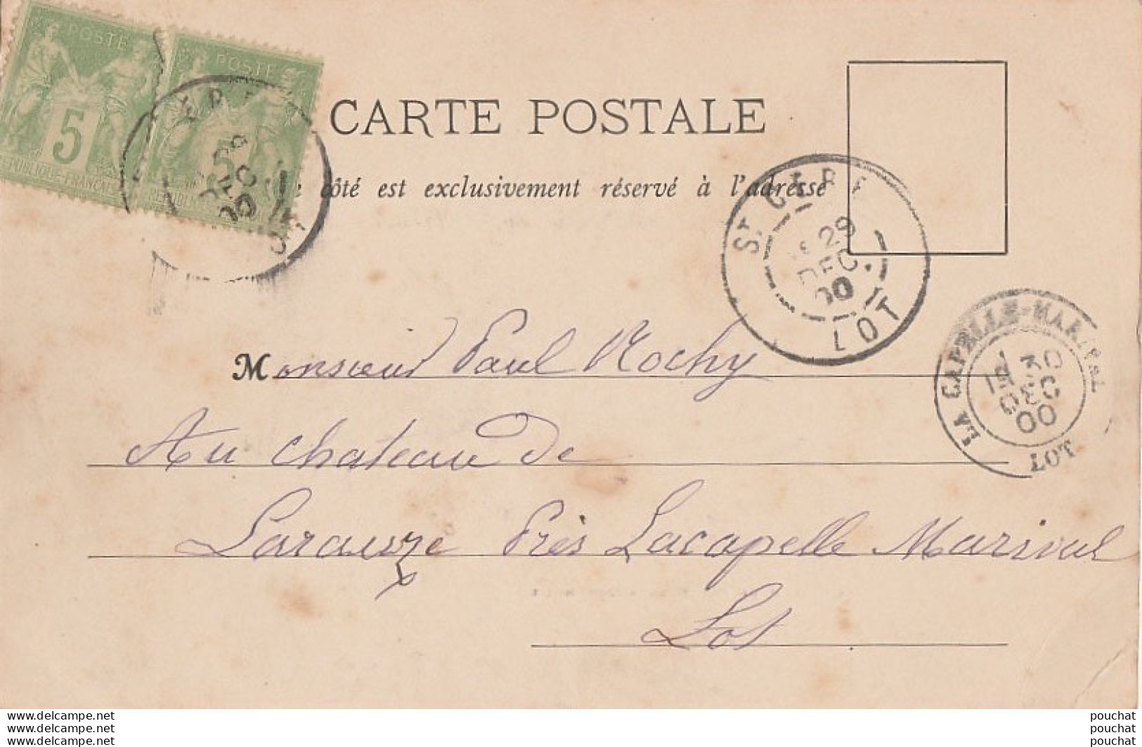 E16- 46) CHATEAU DE CASTELNAU BRETENOUX - (OBLITERATION DE 1900 - 2 SCANS) - Bretenoux
