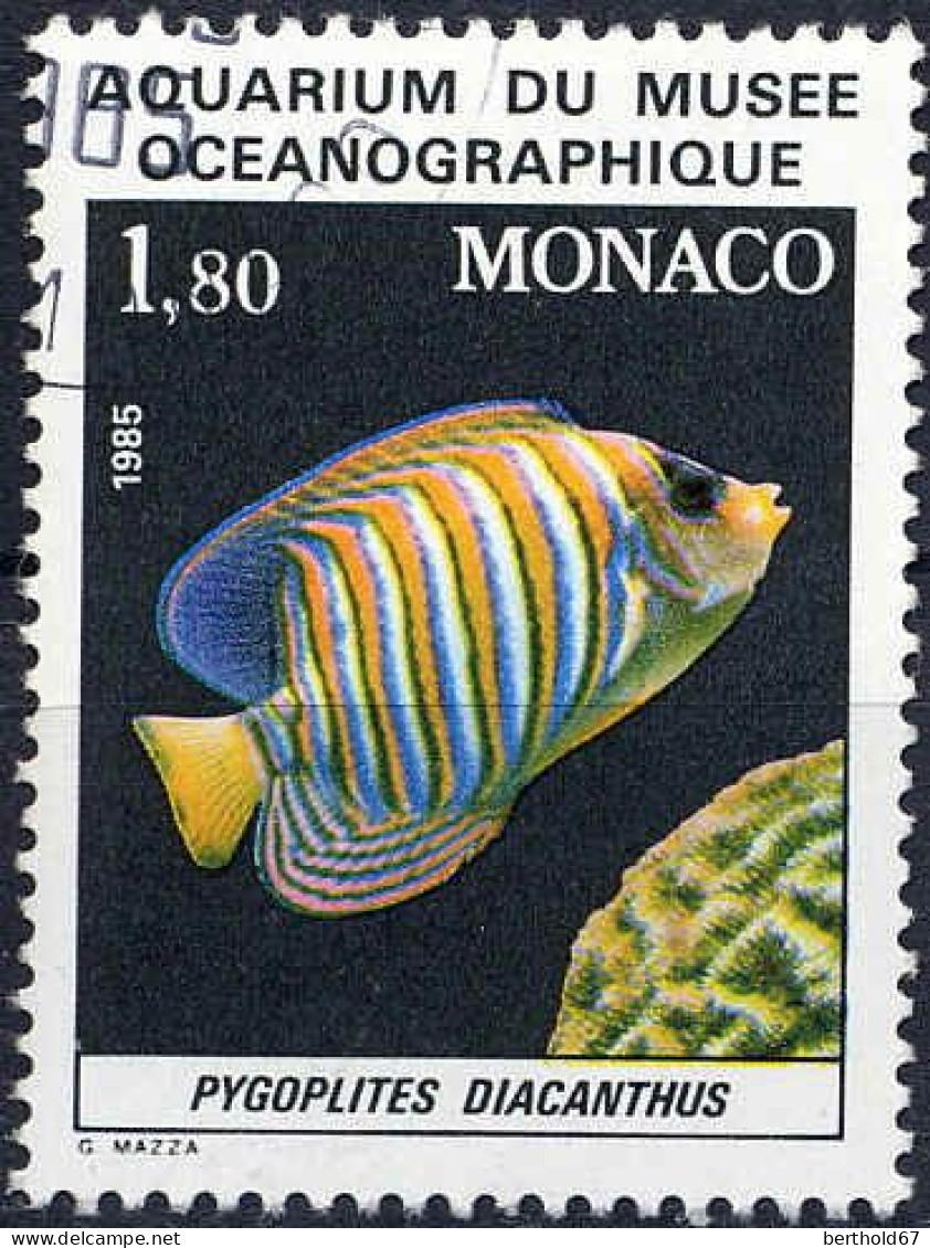 Monaco Poste Obl Yv:1483/1487 Poissons Du Musée Océanographique Monaco (Beau Cachet Rond) - Usados