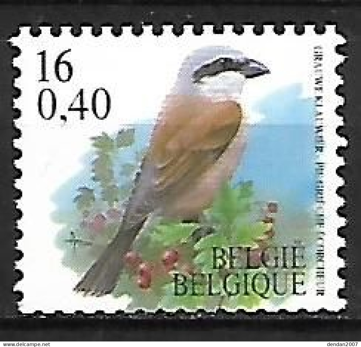 Belgium - MNH ** BUZIN -  16 BEF - 0.40 €  / 2000 :  Grauwe Klauwier -  Red-backed Shrike -   Lanius Collurio - Pájaros Cantores (Passeri)