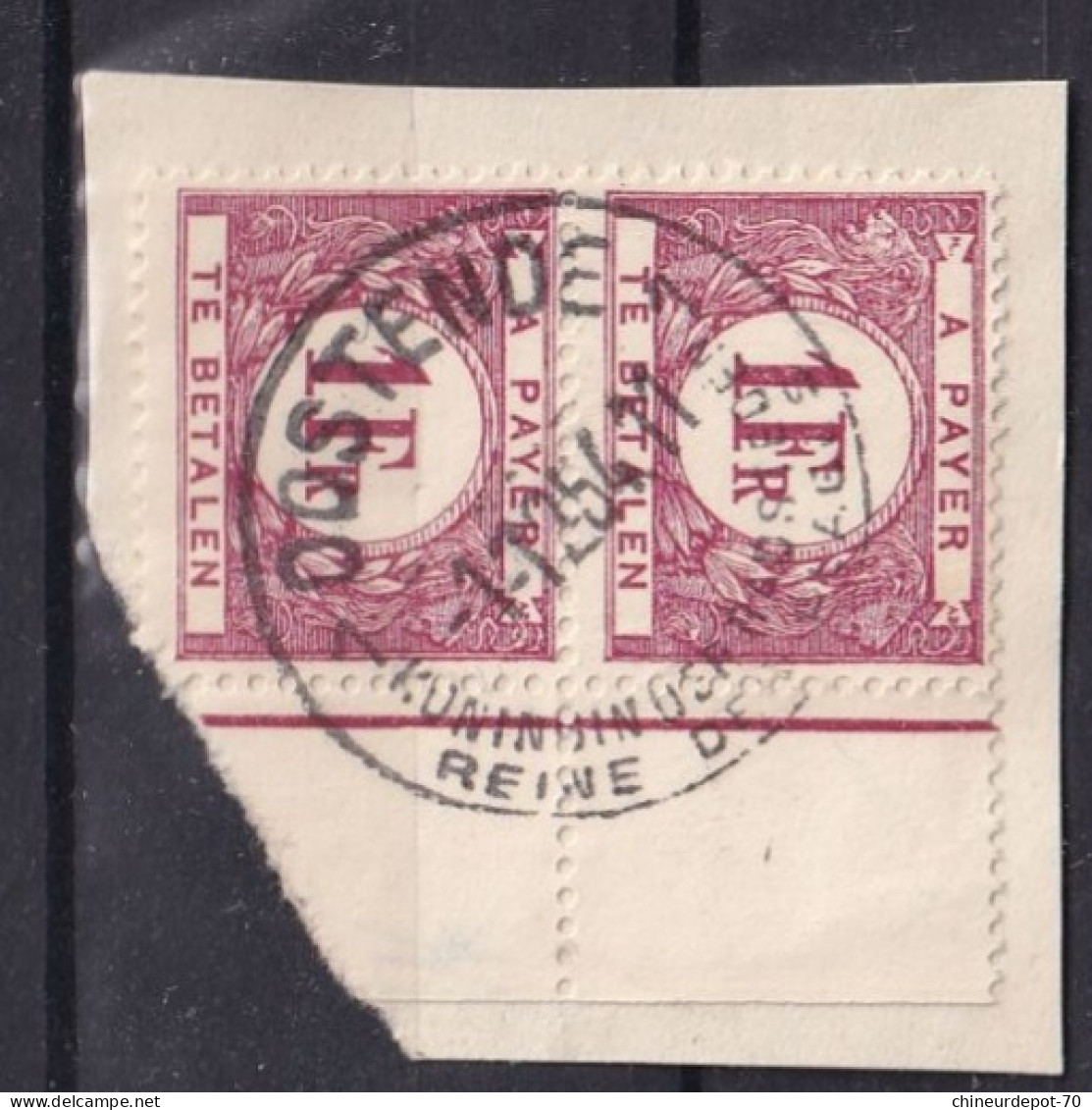 TIMBRES T Taxes  OOSTENDE EN PAIRE AVEC BORD DE FEUILLE - Francobolli