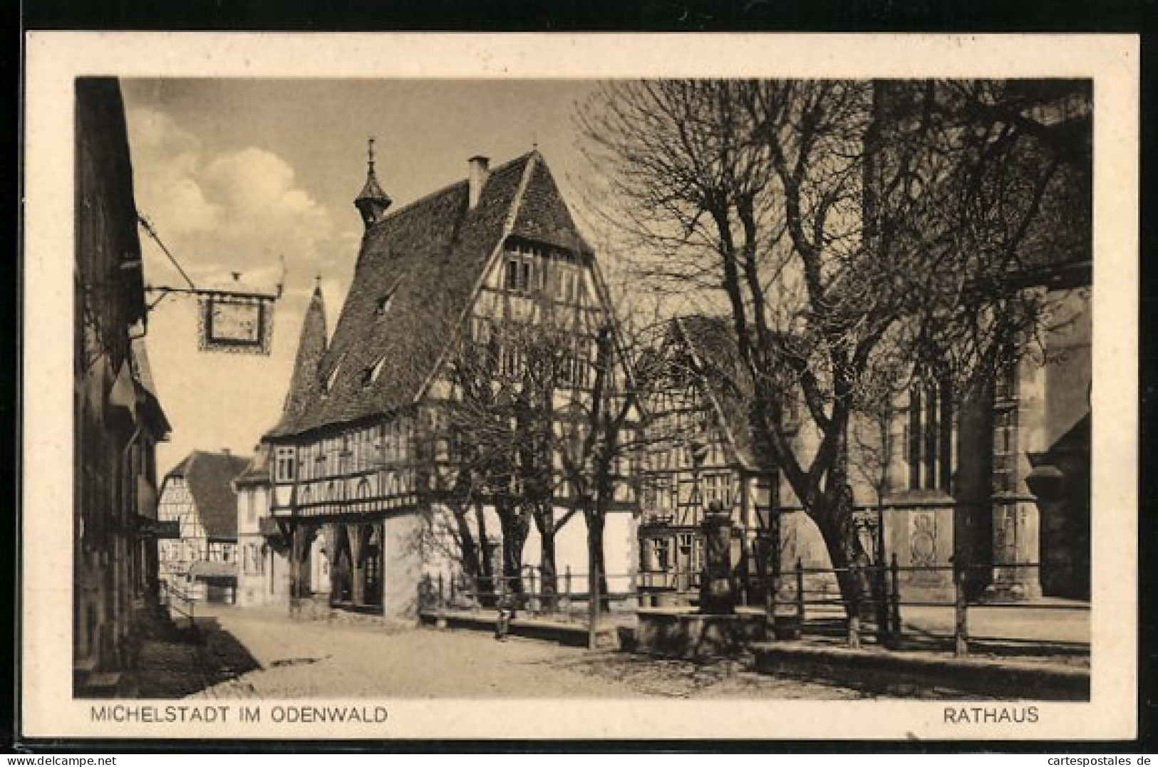 AK Michelstadt I. Odenwald, Strassenpartie Mit Rathaus  - Odenwald