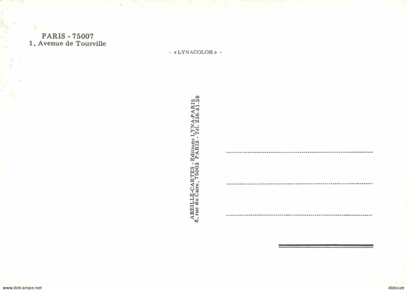 Reproduction CPA - 75 Paris - Avenue De Tourville - CPM - Carte Neuve - Voir Scans Recto-Verso - Non Classificati