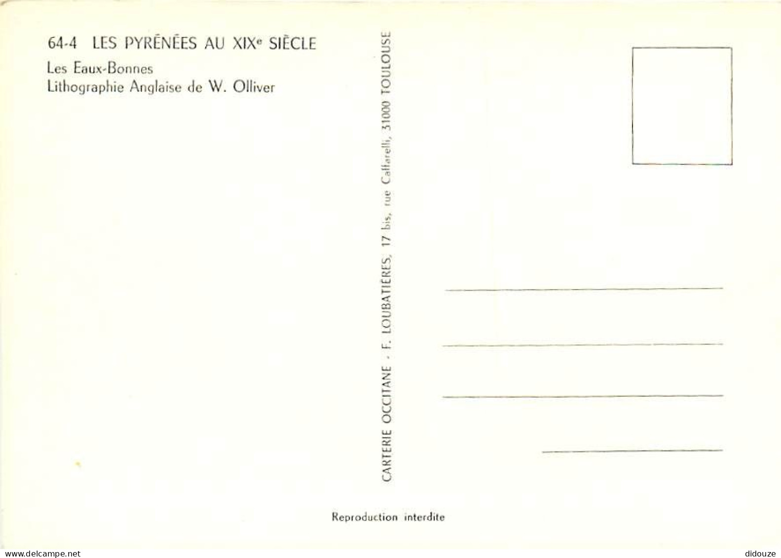 64 - Eaux Bonnes - Au 19e Siècle - Lithographie Anglaise De W Olliver - D'après Une Gravure D'époque - Gravure Lithograp - Eaux Bonnes