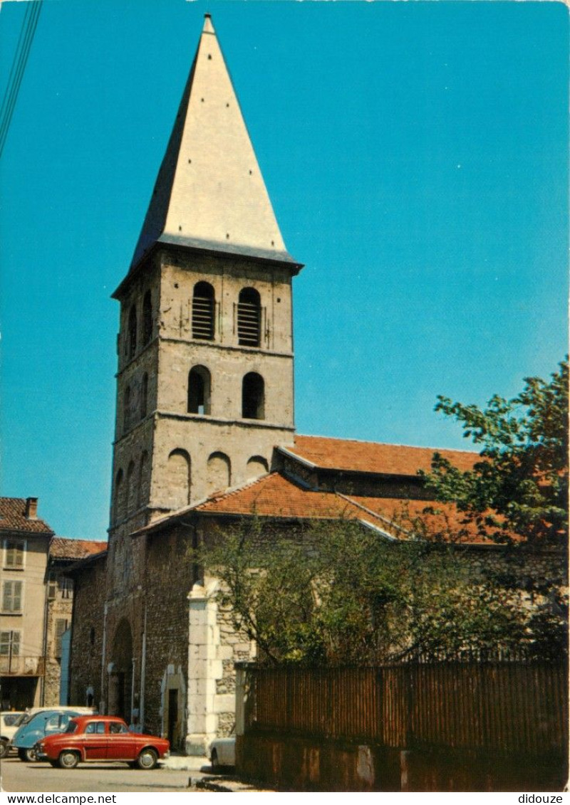 38 - Tullins Fures - Eglise Saint Laurent Des Près - Automobiles - CPM - Voir Scans Recto-Verso - Tullins