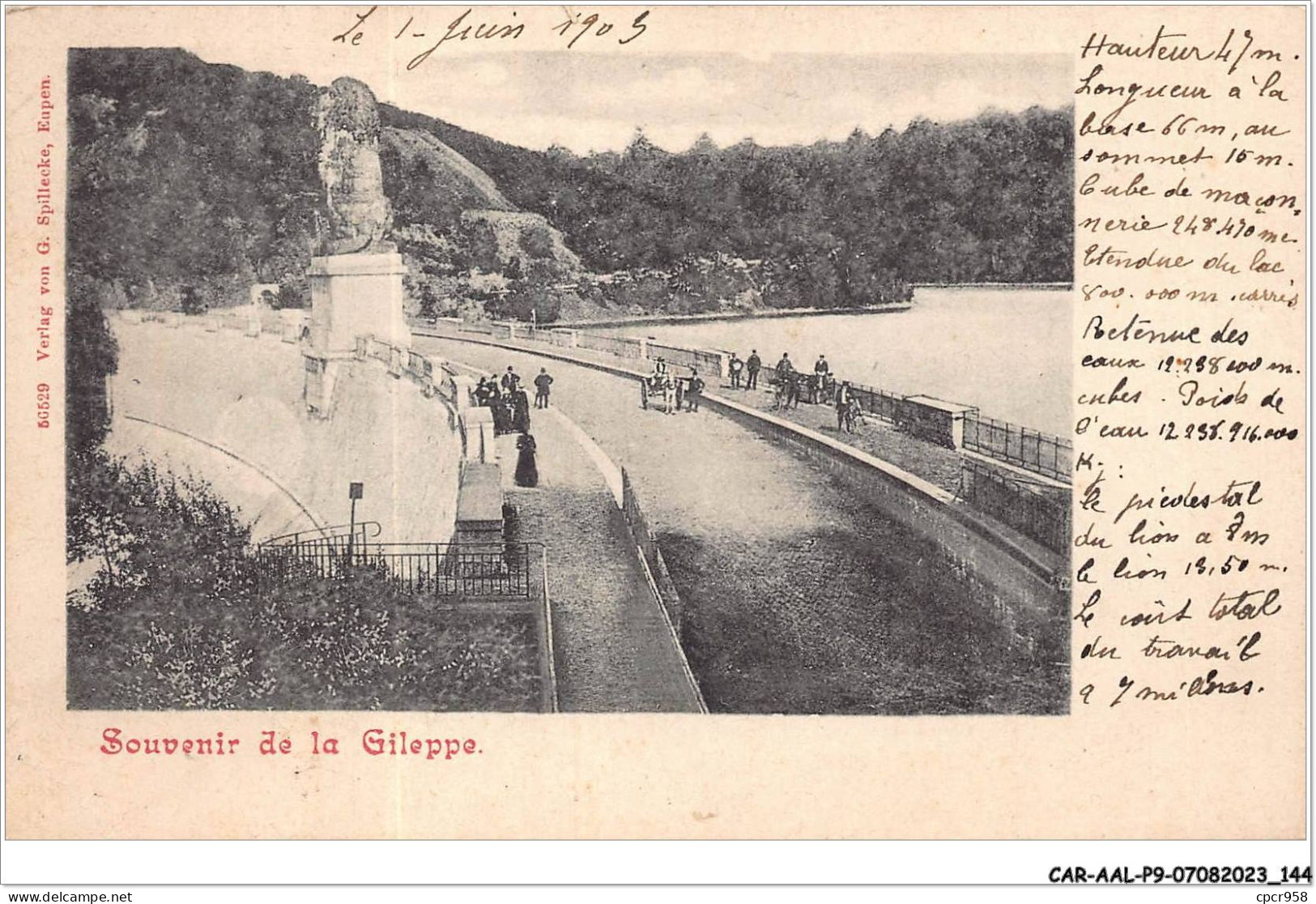CAR-AALP9-BELGIQUE-0820 - Souvenir De La Gileppe - Gileppe (Stuwdam)