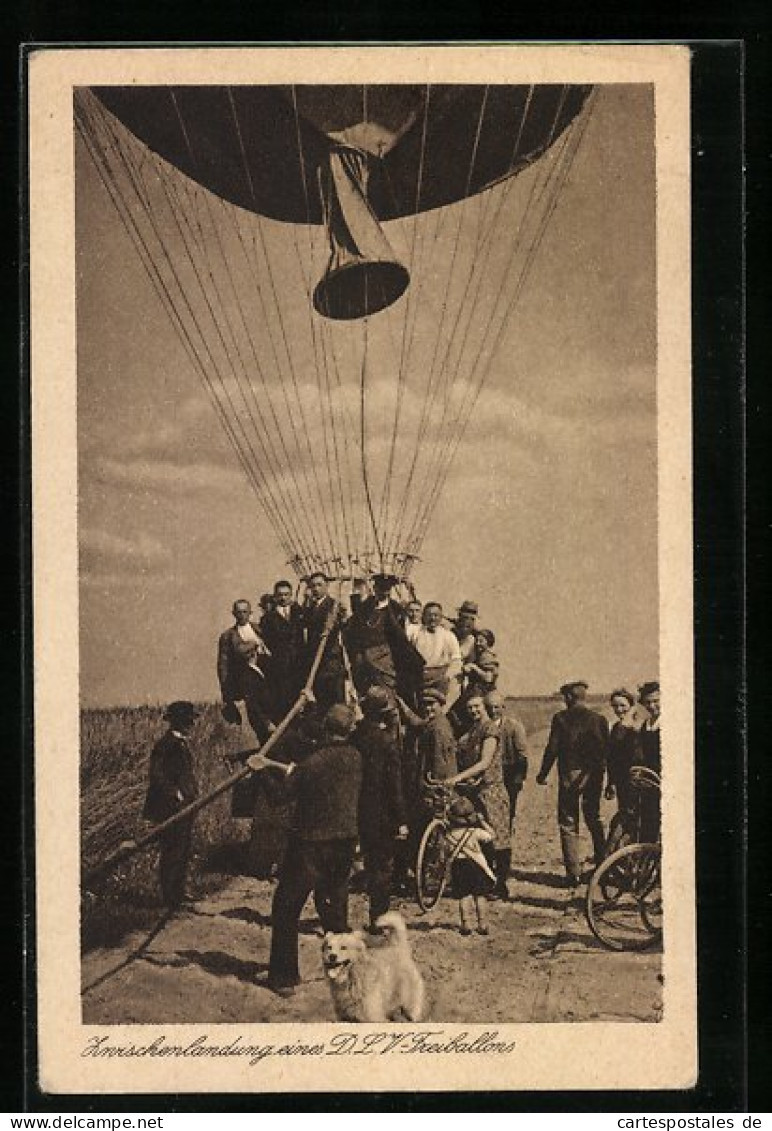 AK Zwischenlandung Eines DLV-Freiballons Mit Leuten  - Luchtballon