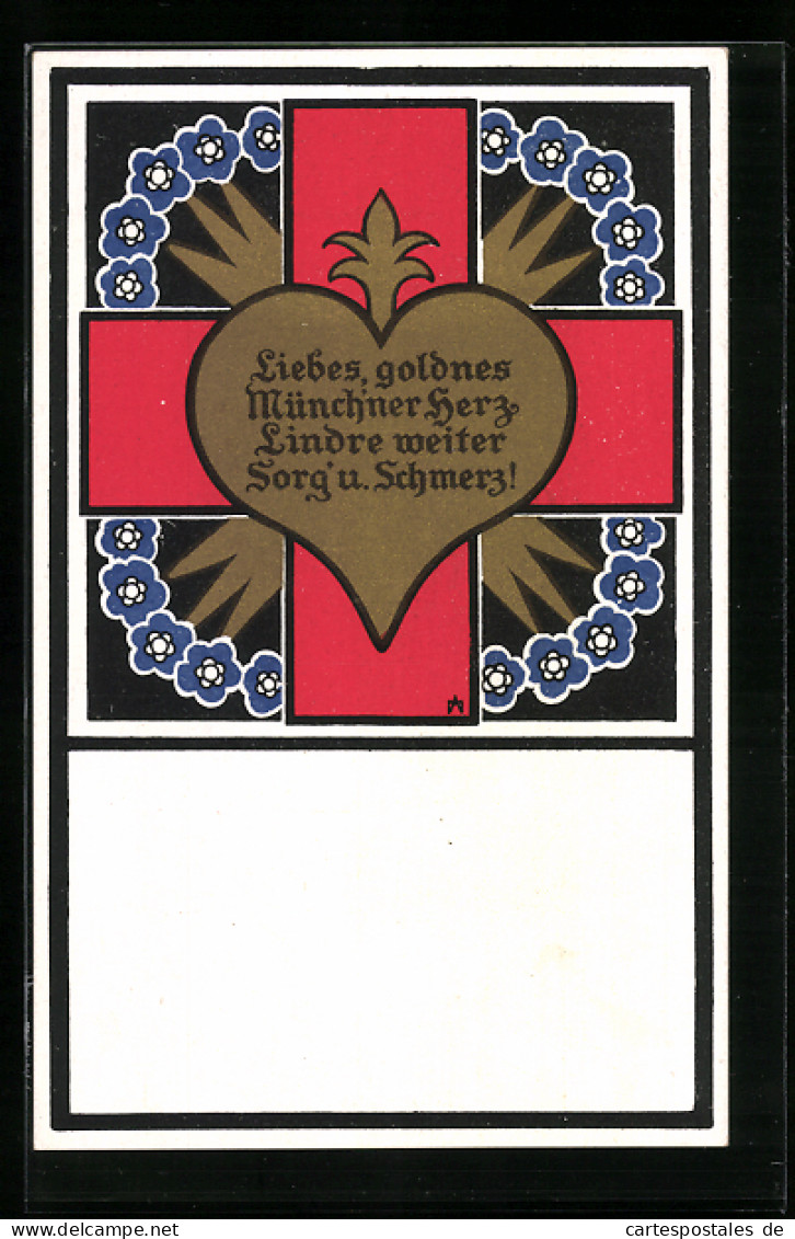 AK Münchner Herz, Rotes Kreuz  - Croix-Rouge