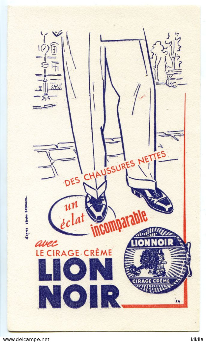 Buvard  11.3 X 20.5 LION NOIR  Des Chaussures Nettes Avec Le Cirage Crème Jambe D'homme   I.D - Produits Ménagers