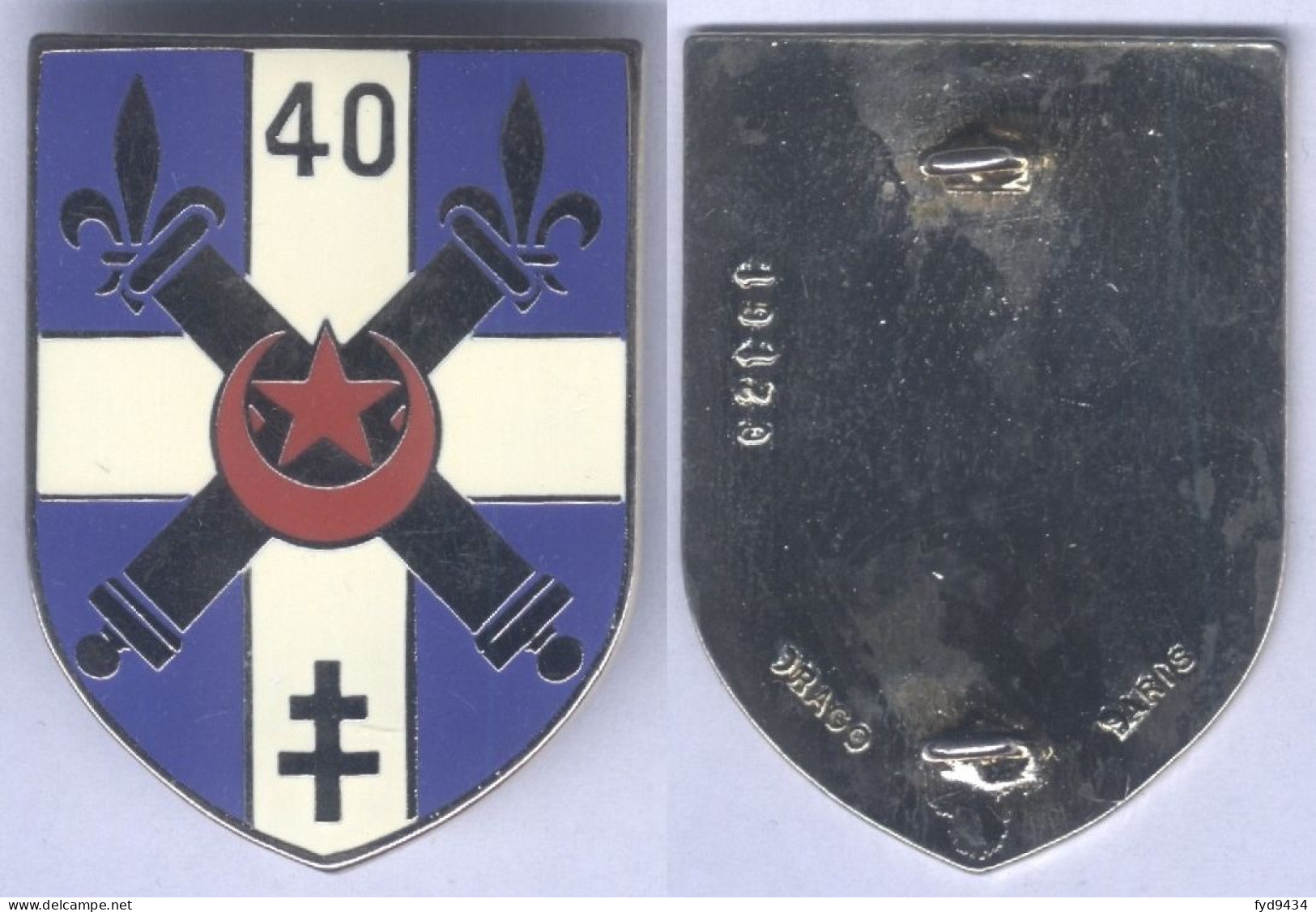 Insigne Du 40e Régiment D'Artillerie - Argenté - Esercito