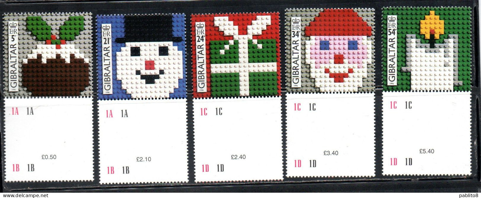 GIBRALTAR GIBILTERRA 1996 CHRISTMAS NATALE NOEL WEIHNACHTEN NAVIDAD SERIE COMPLETA COMPLETE SET MNH - Gibilterra