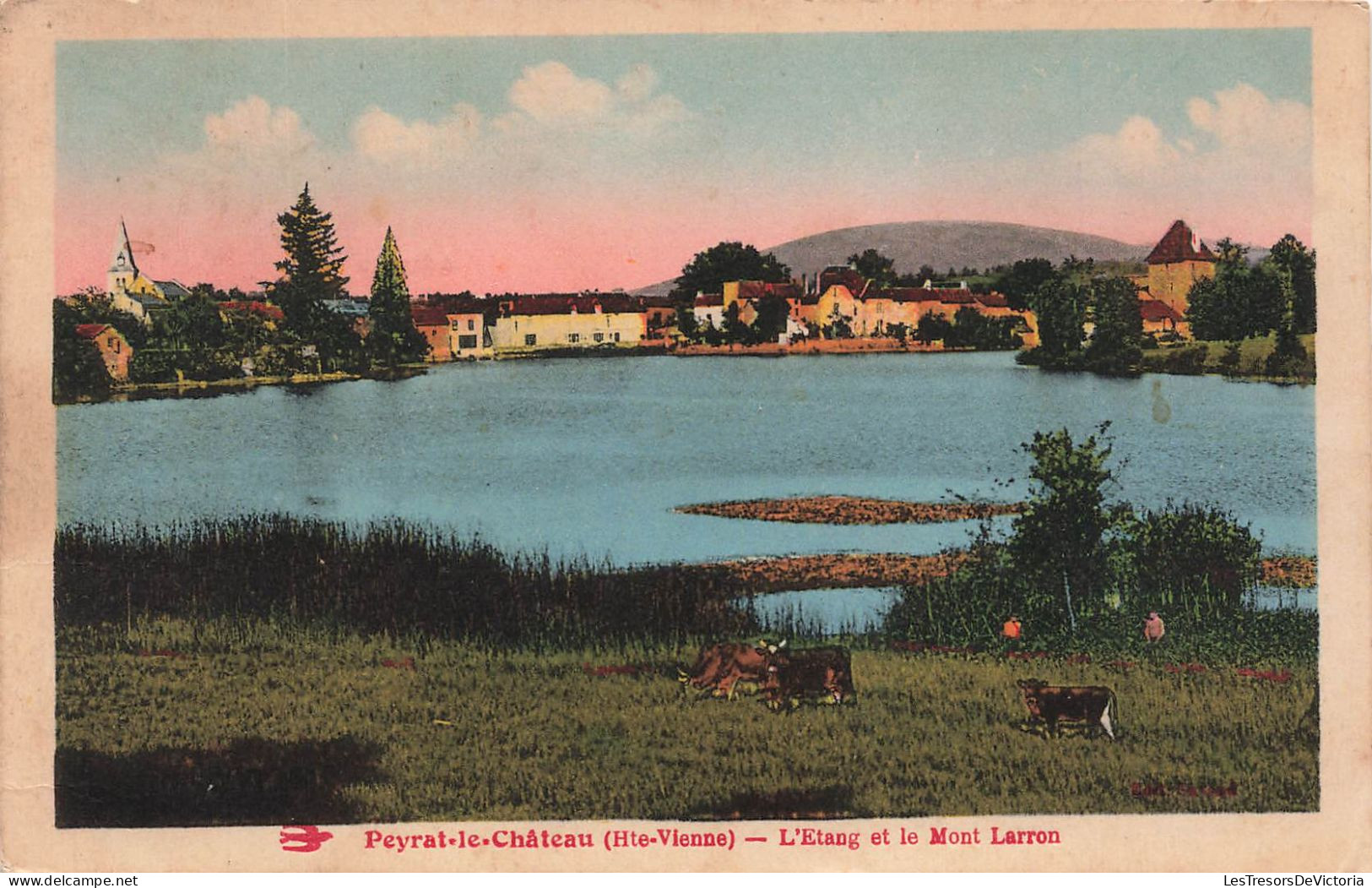 FRANCE - Peyral Le Château (Hte Vienne) - L'Etang Et Le Mont Larron - Vue Générale - Maisons - Carte Postale Ancienne - Limoges