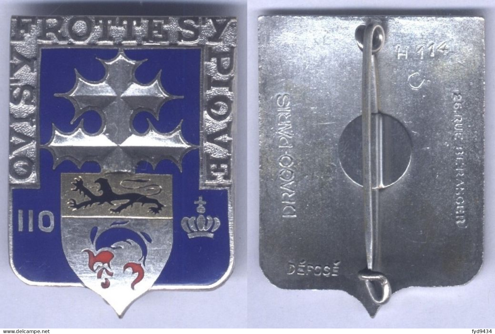 Insigne Du 110e Régiment D'Infanterie - 30mm X 40mm - Esercito