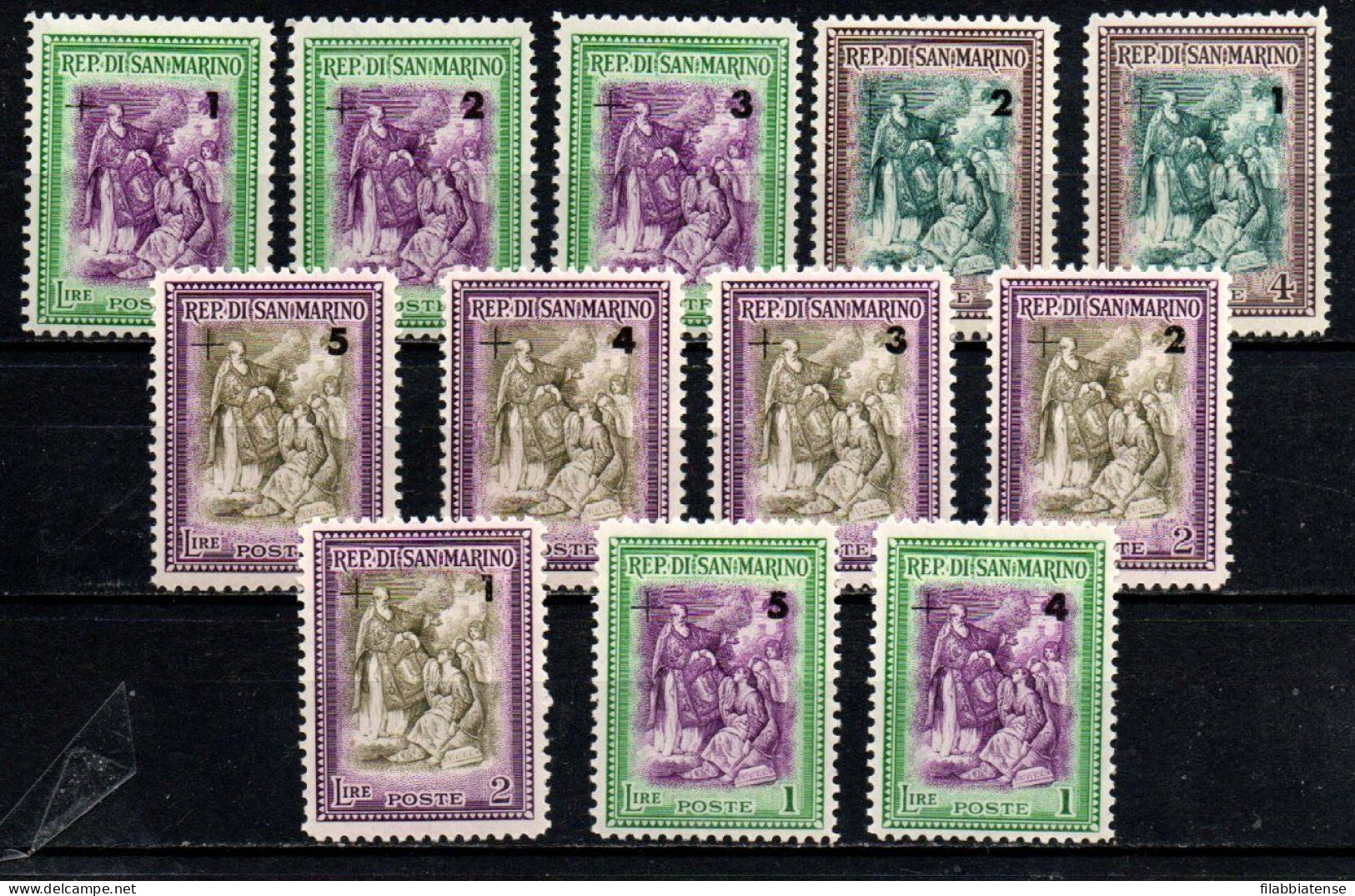 1947 - San Marino 318/29 Alberoniana Soprastampata   ++++++ - Nuevos