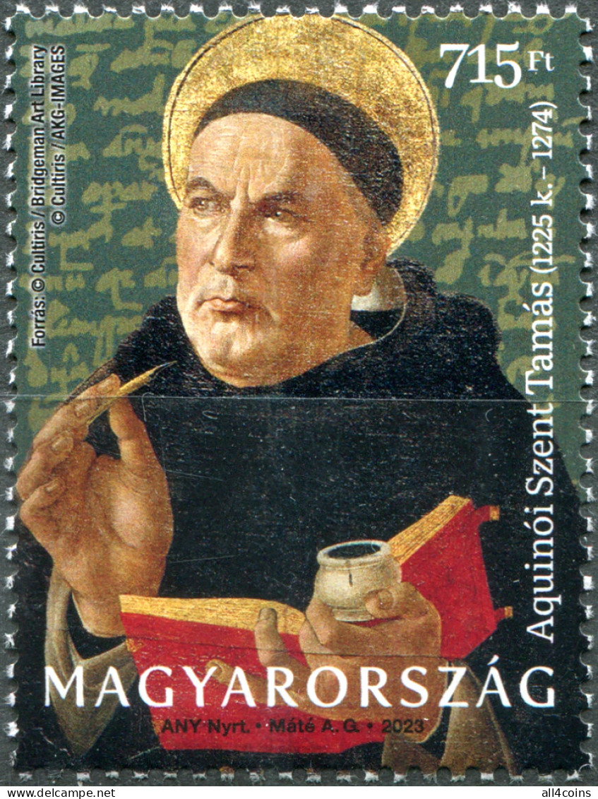 Hungary 2023. 700 Years Of The Canonization Of St. Thomas Aquinas (MNH OG) Stamp - Ungebraucht
