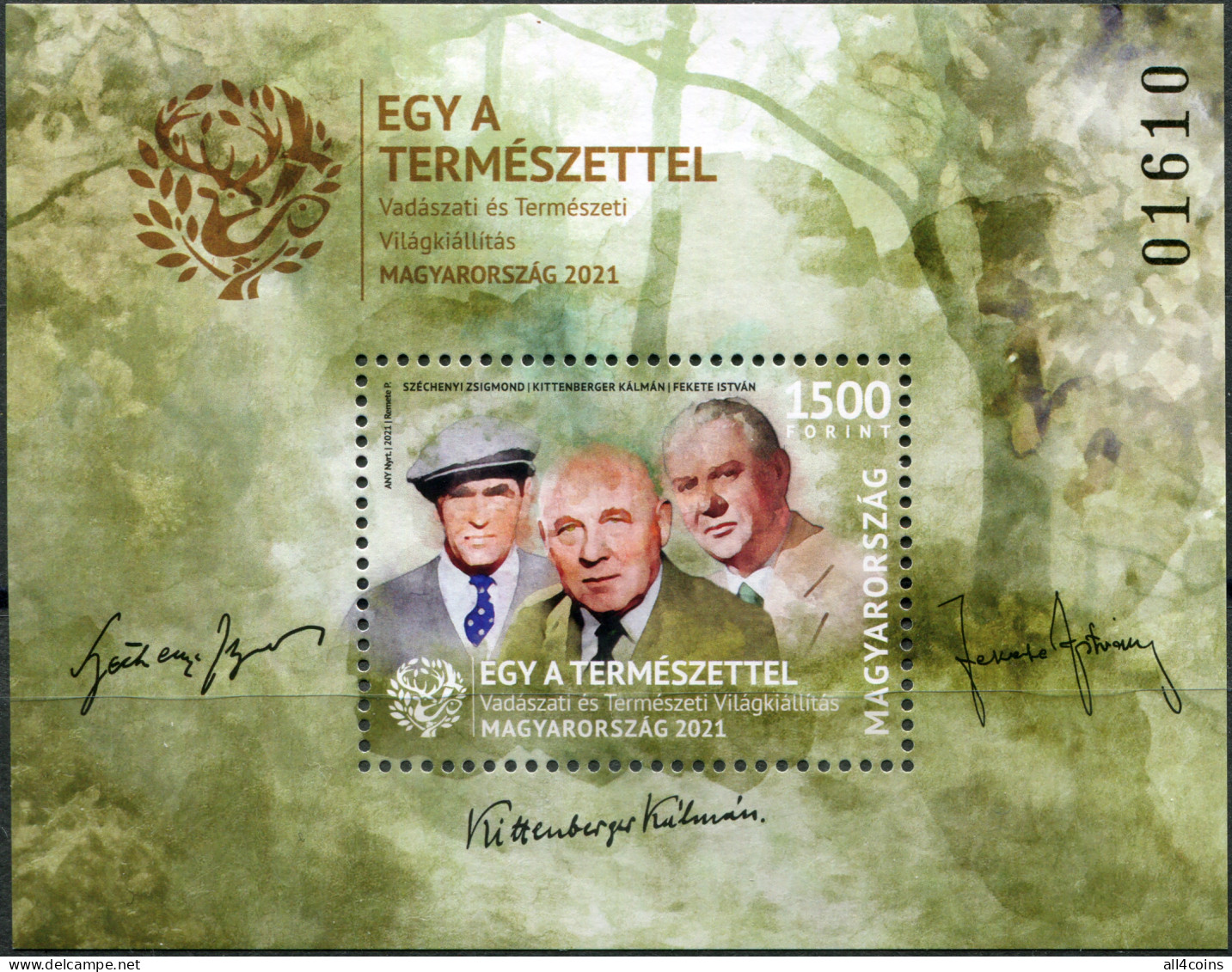 Hungary 2021. "One With Nature" World Of Hunting Exhibition (MNH OG) S/S - Nuovi