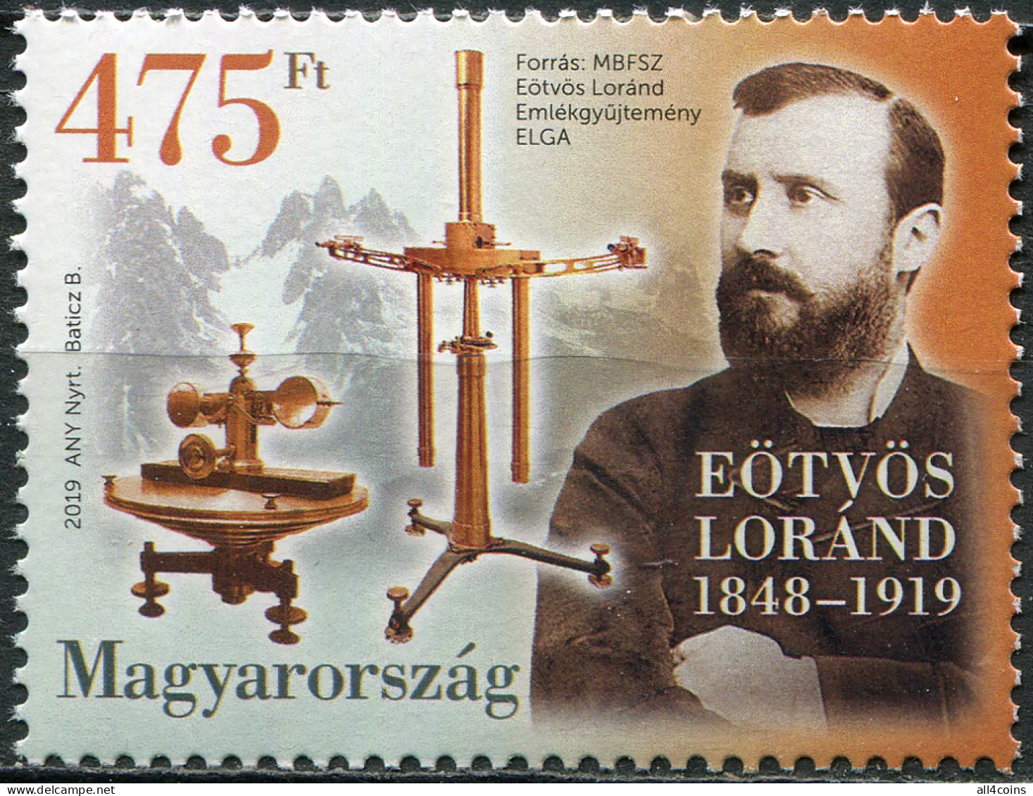 Hungary 2019. 100th Death Anniversary Of Loránd Eötvös (MNH OG) Stamp - Ongebruikt