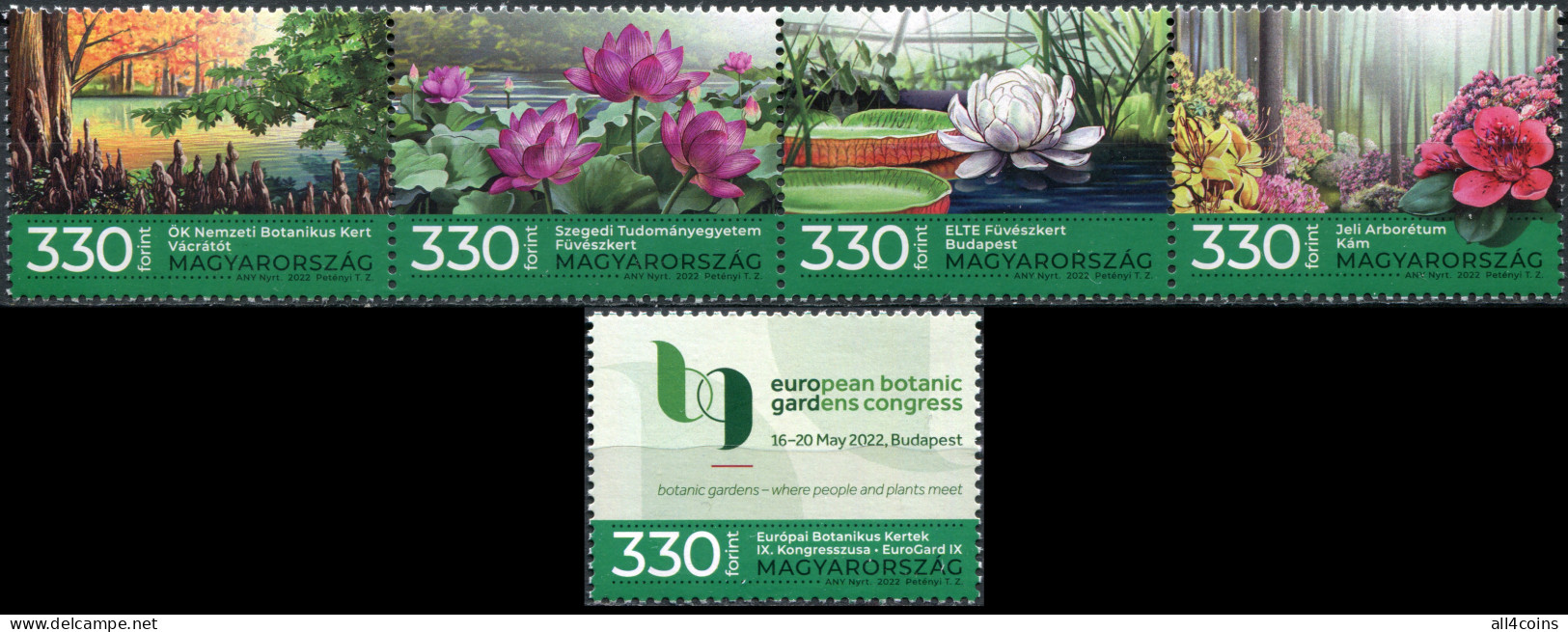 Hungary 2022. 9th European Botanic Garden Congress - Budapest (MNH OG) Set - Unused Stamps