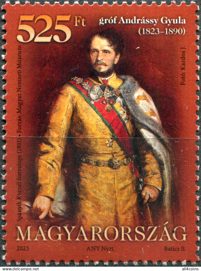 Hungary 2023. Count Gyula Andrassy, Politician (MNH OG) Stamp - Neufs