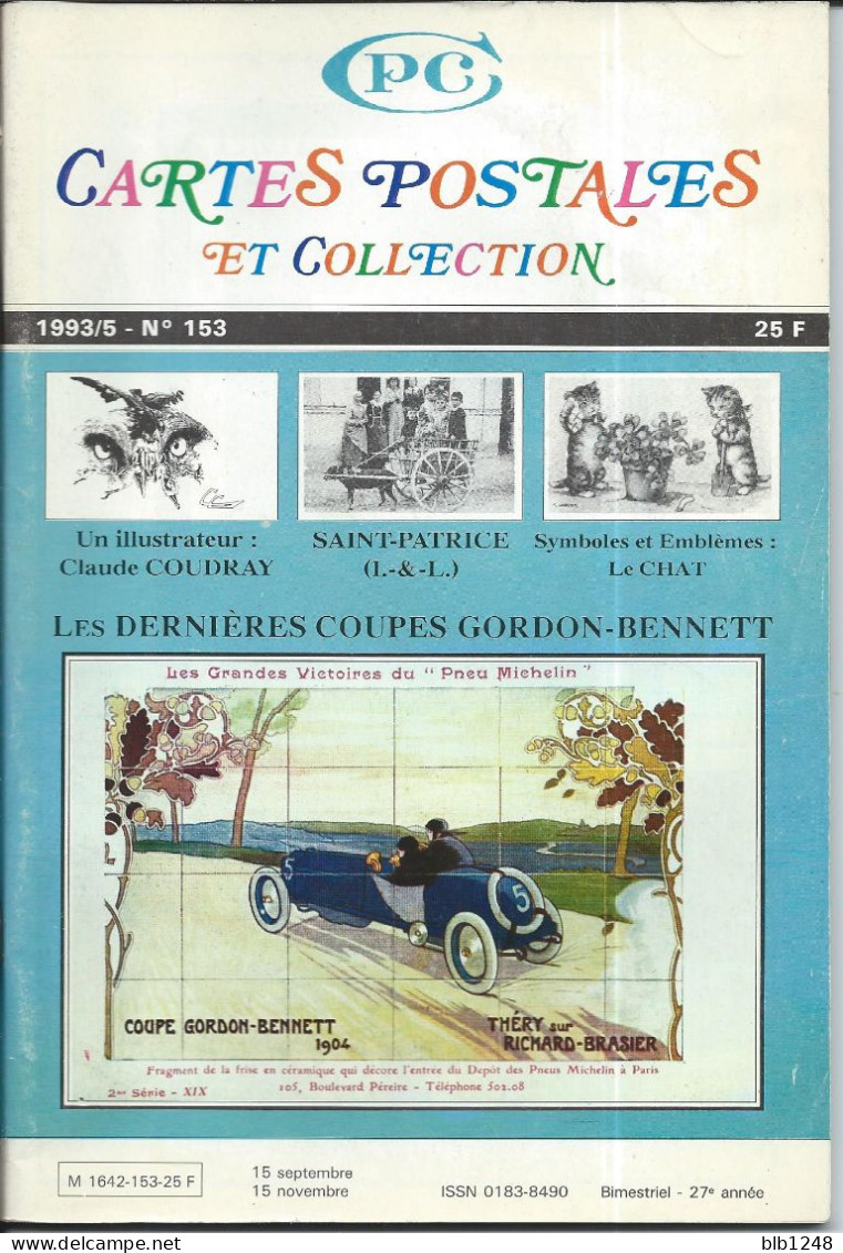 Cartes Postales > Livres CPC N°153 - Claude Coudray -Saint Patrice- Le Chat Coupes Gordon Bennett - Livres & Catalogues