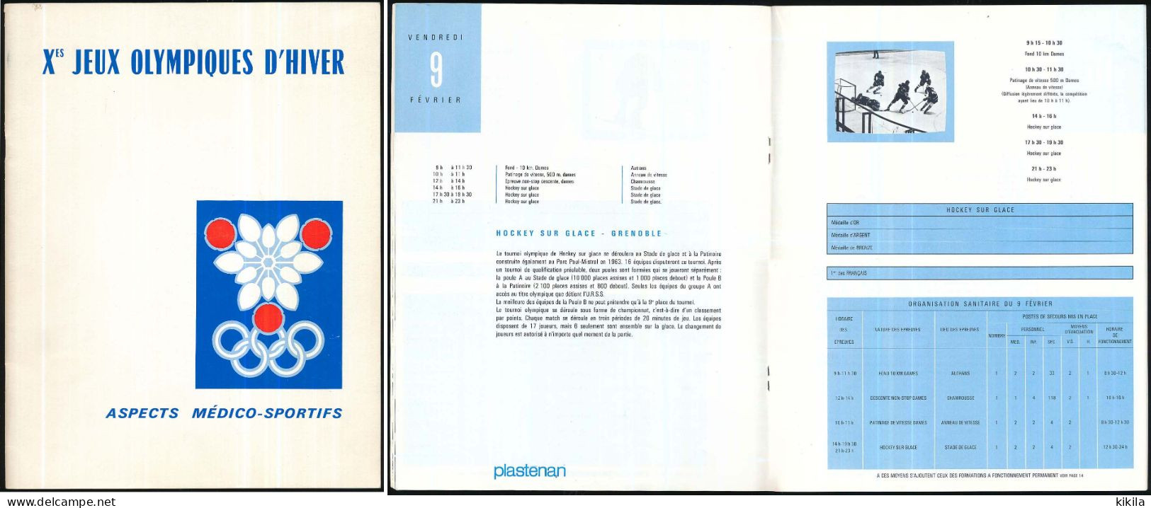 Aspect Médico-sportifs X° Jeux Olympiques D'hiver Grenoble 1968 Programme Jour Par Jour Et Organisation Sanitaire Pour* - Books