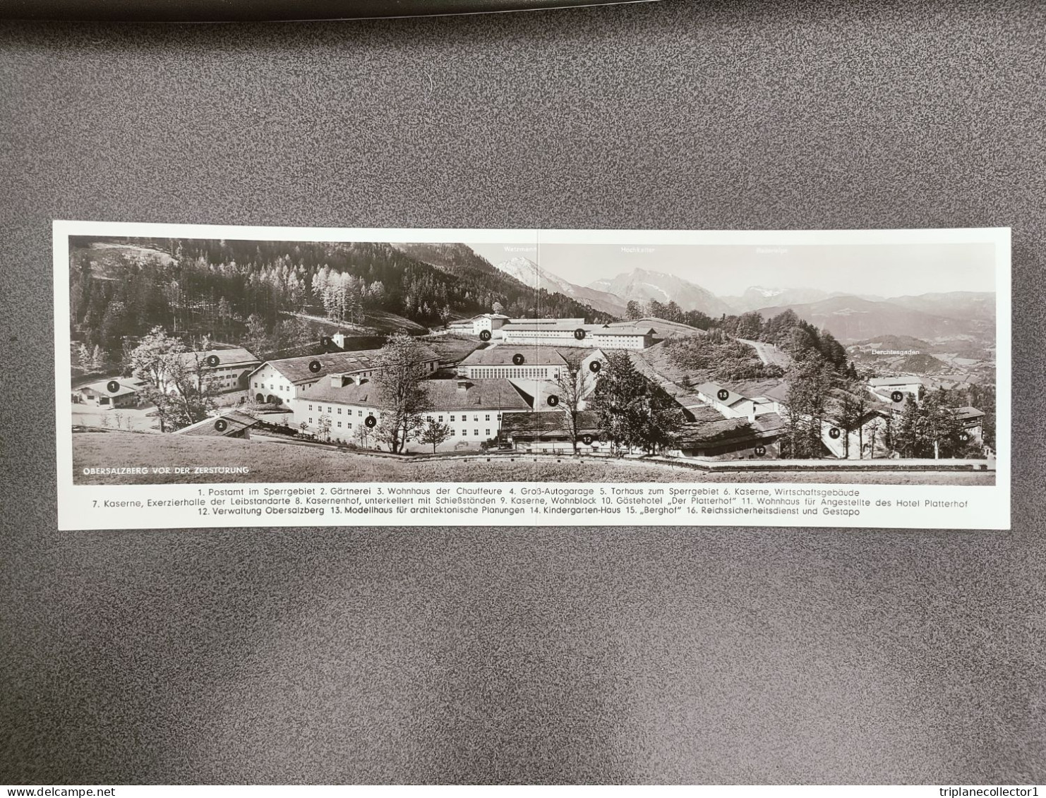 Grote postkaart foto Obersalzberg kazernen Berchtesgaden Adolf Hitler Waffen LSSAH