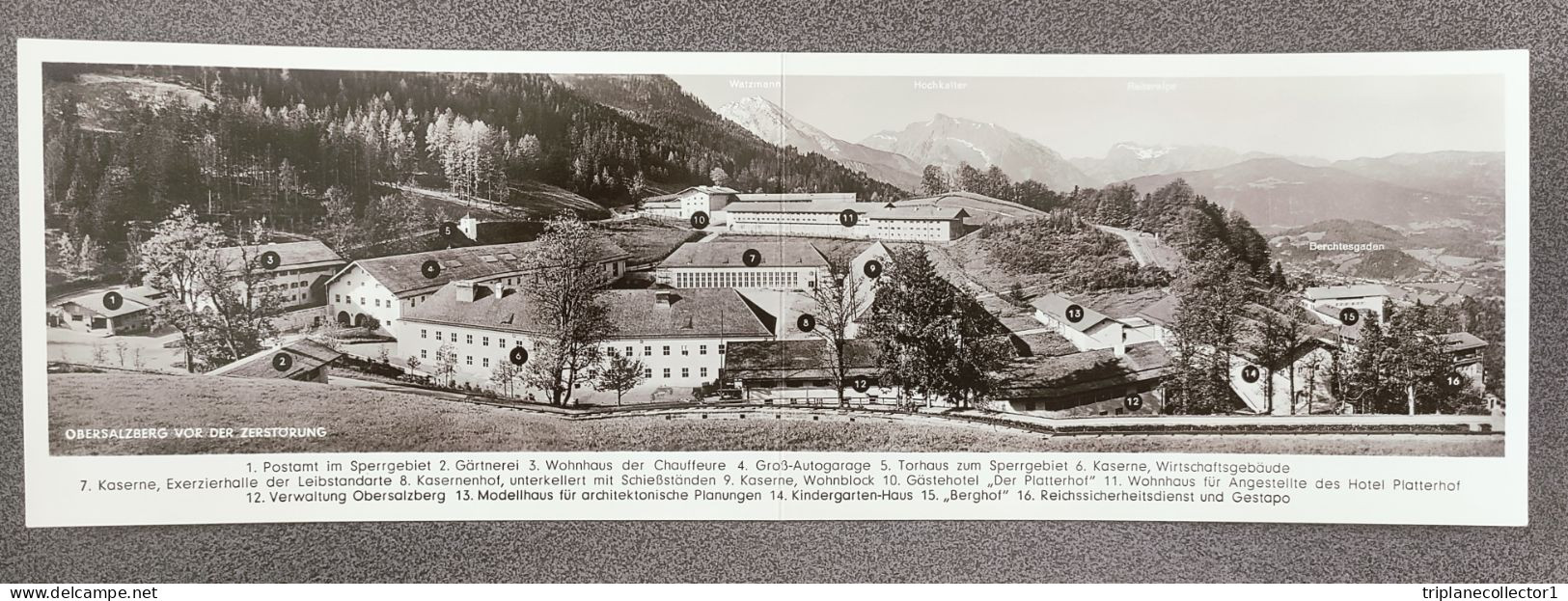 Grote postkaart foto Obersalzberg kazernen Berchtesgaden Adolf Hitler Waffen LSSAH