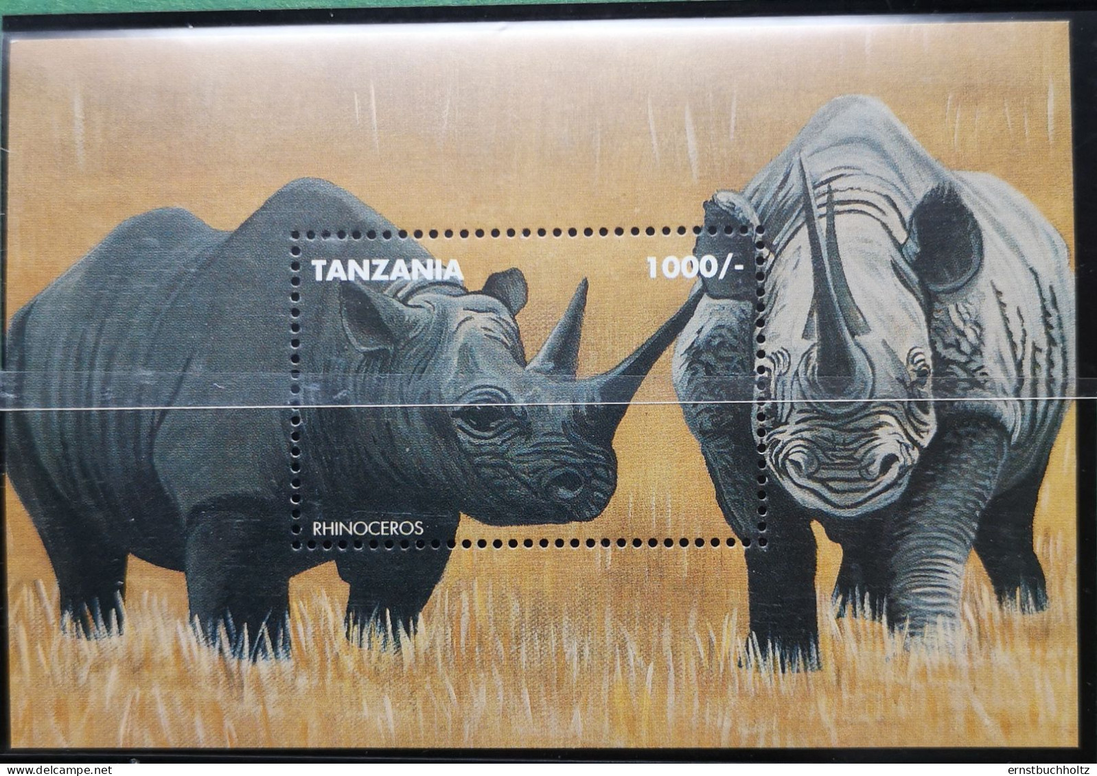 Tansania Tanzania  1995 2 Blöcke Rhinoceros + Leopard Mi B298/299** - Tanzania (1964-...)