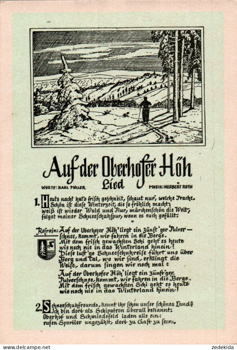 D6846 - Auf Der Oberhofer Höh - Oberhof - Herbert Roth Volkslied - Harth Musik Verlag - Straub & Fischer DDR - Musique