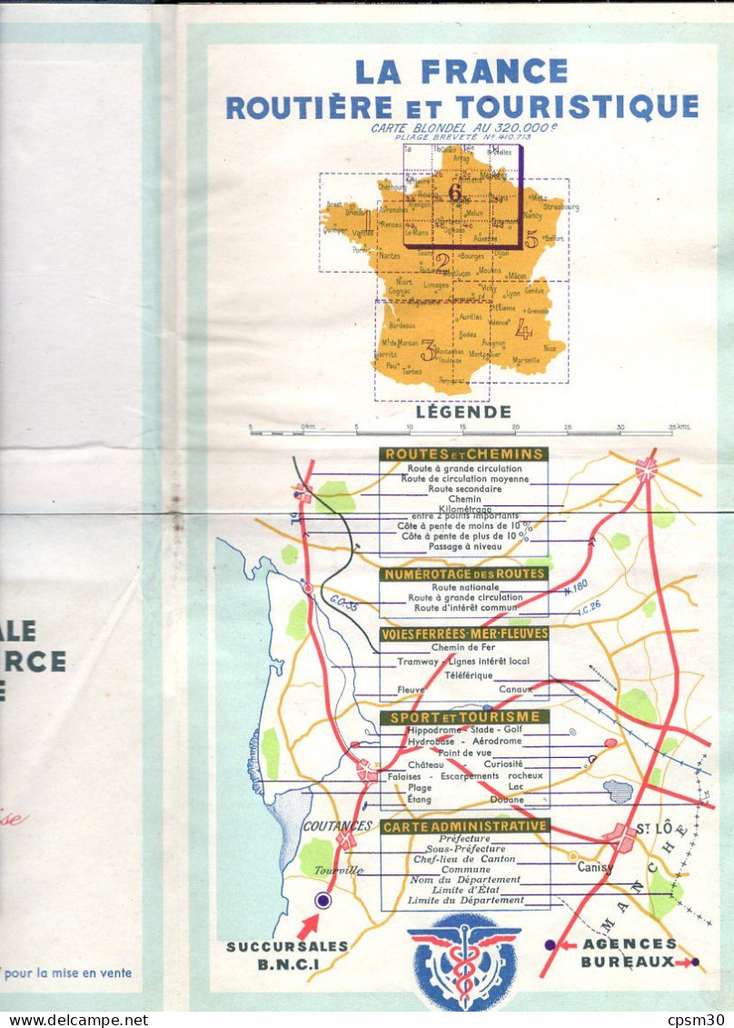 Carte Géographique Par La B.N.C.I. édition Blondel La Rougerie, Le Havre/Dieppe, Maastricht, Alençon, Montbard/Chaumon°6 - Strassenkarten