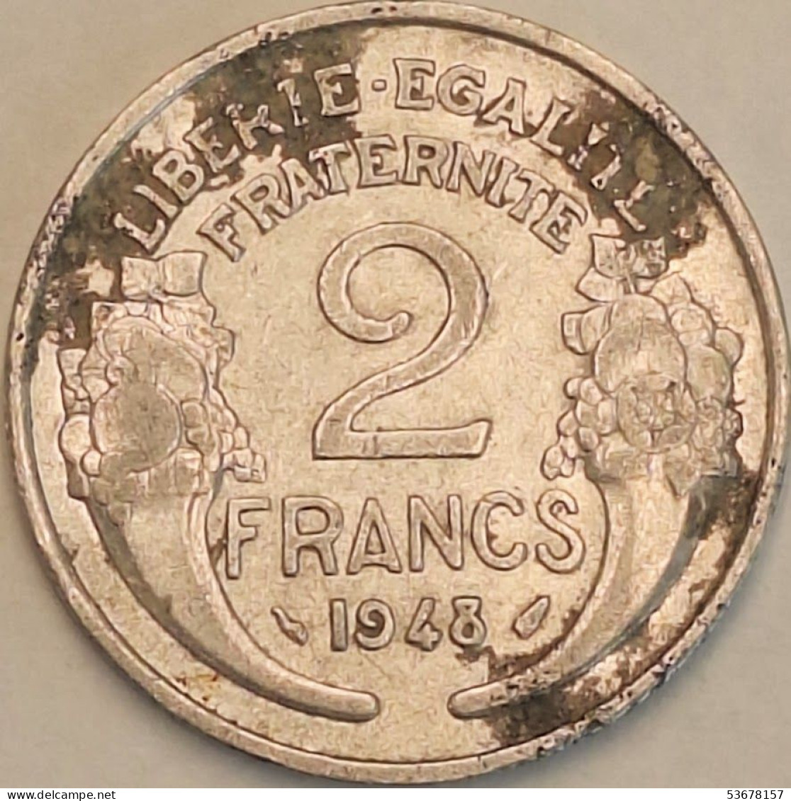 France - 2 Francs 1948, KM# 886a.1 (#4109) - 2 Francs