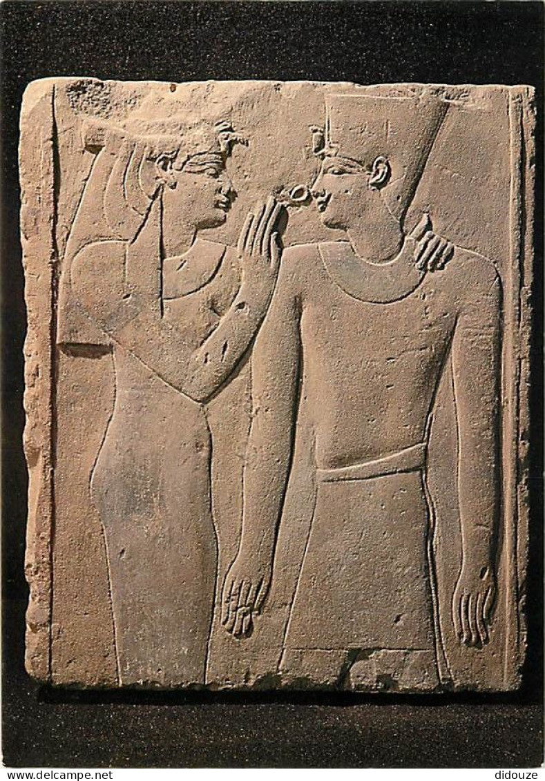 Art - Antiquité - Egypte - Fragment De Paroi - Temple De Komak-Nord - Déesse Offrant Le Signe De Vie Au Roi (Nectanébo I - Antike