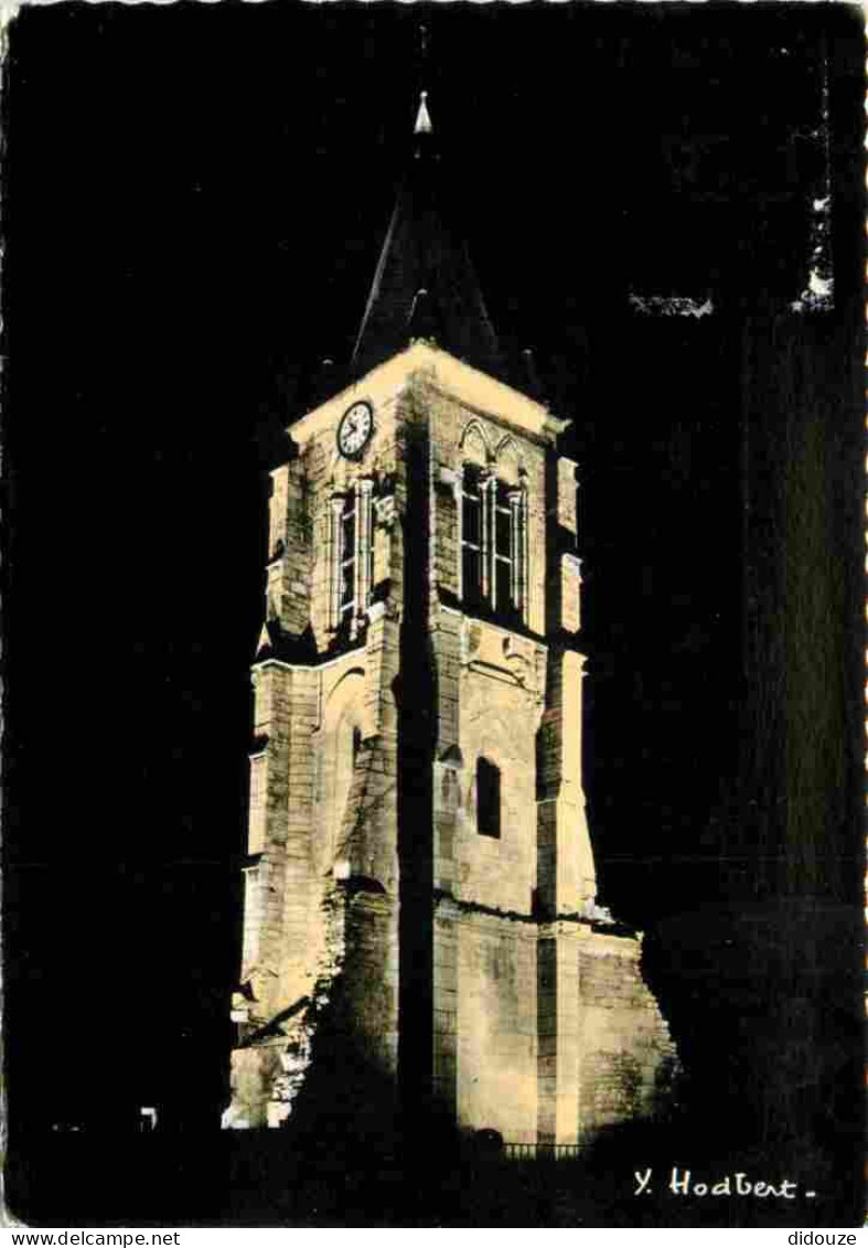 91 - Massy - Clocher De L'Eglise Sainte Madeleine - Vue De Nuit - Carte Dentelée - CPSM Grand Format - Flamme Postale -  - Massy