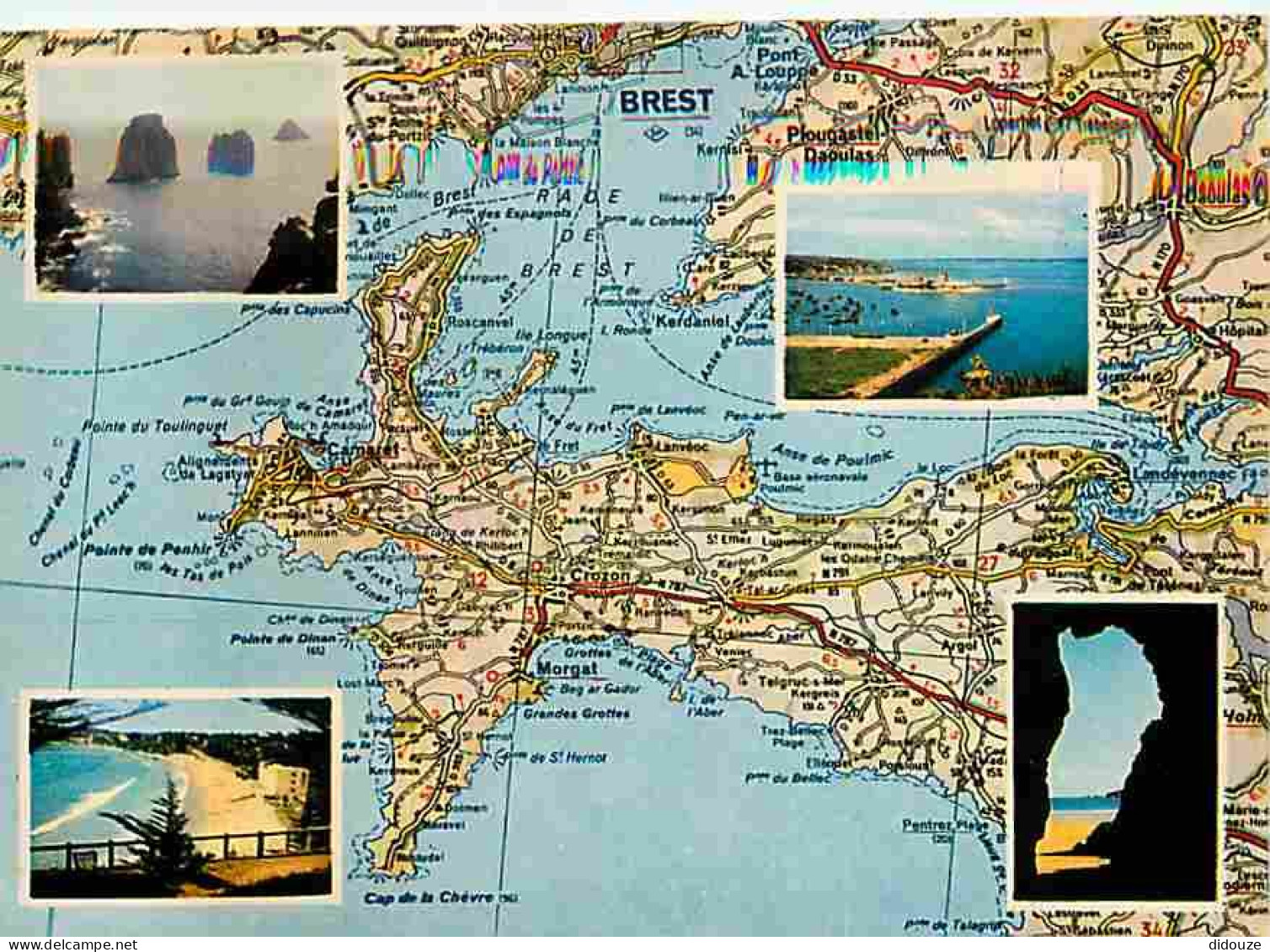 29 - Presqu'ile De Crozon - Multivues - Carte Géographique Michelin - Carte Neuve - Voir Scans Recto Verso  - Crozon