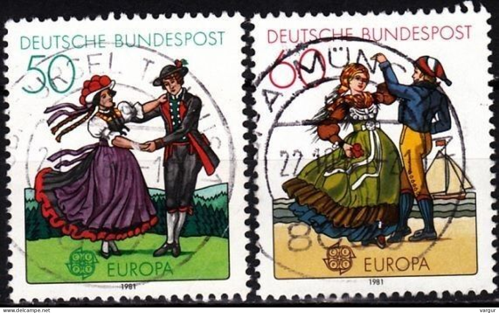 GERMANY 1981 EUROPA: Folklore, Folk Dances. Complete Set, Used - 1981
