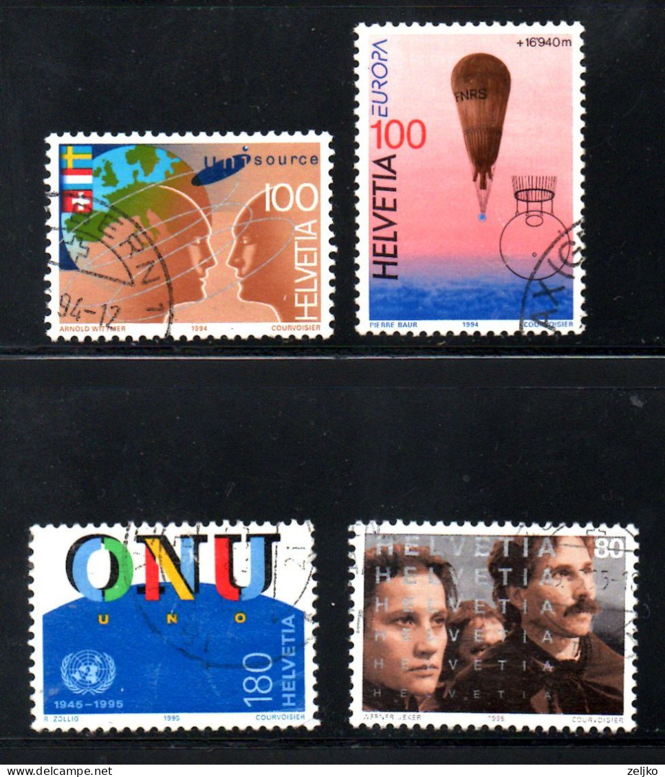 Switzerland, Used, 1994_1995, Michel 1518, 1526, 1543, 1561, Lot - Gebraucht