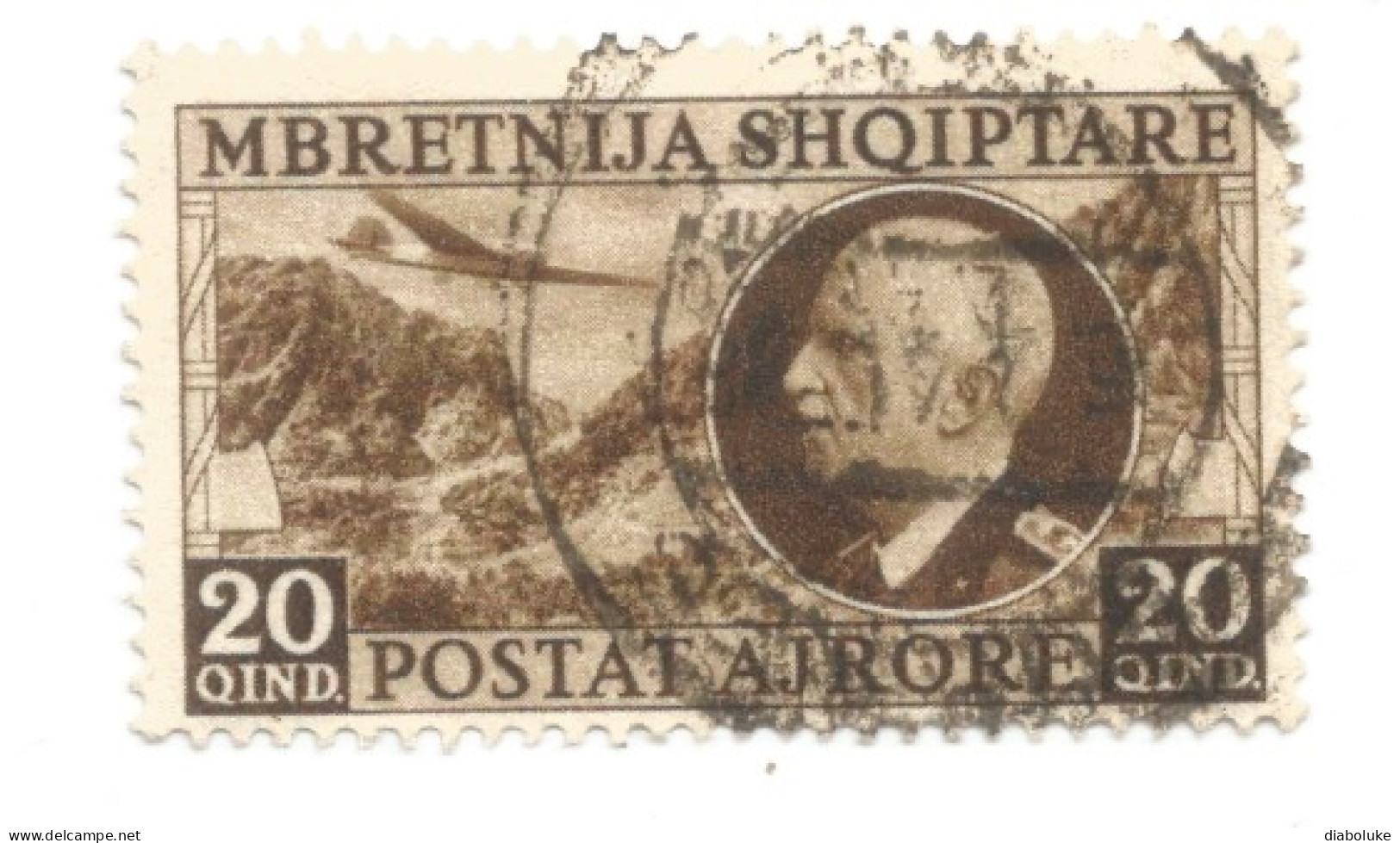 (COLONIE E POSSEDIMENTI) 1939, ALBANIA, POSTA AEREA, VITTORIO EMANUELE III - Francobollo Usato (CAT. SASSONE N.4) - Albania