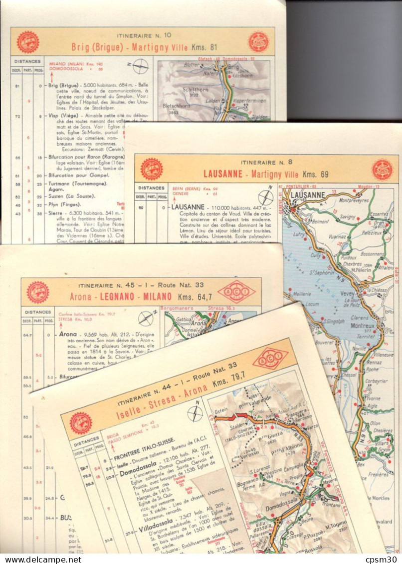 Carte Géographique Par Automobile Club D'Italia (A.C.I.), Itinéraires Des Routes, 1/300.000, (34 Fiches) - Carte Stradali