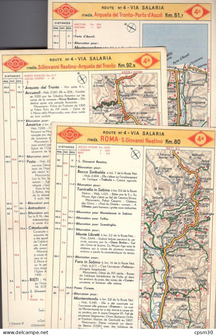 Carte Géographique Par Automobile Club D'Italia (A.C.I.), Itinéraires Des Routes, 1/300.000, (34 Fiches) - Carte Stradali