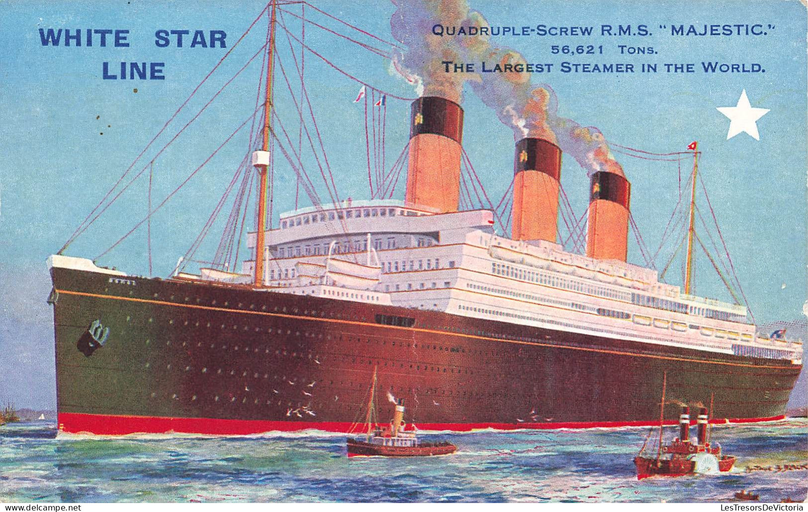 TRANSPORTS - Bateau - White Star Line - Majestic - Carte Postale Ancienne - Other & Unclassified