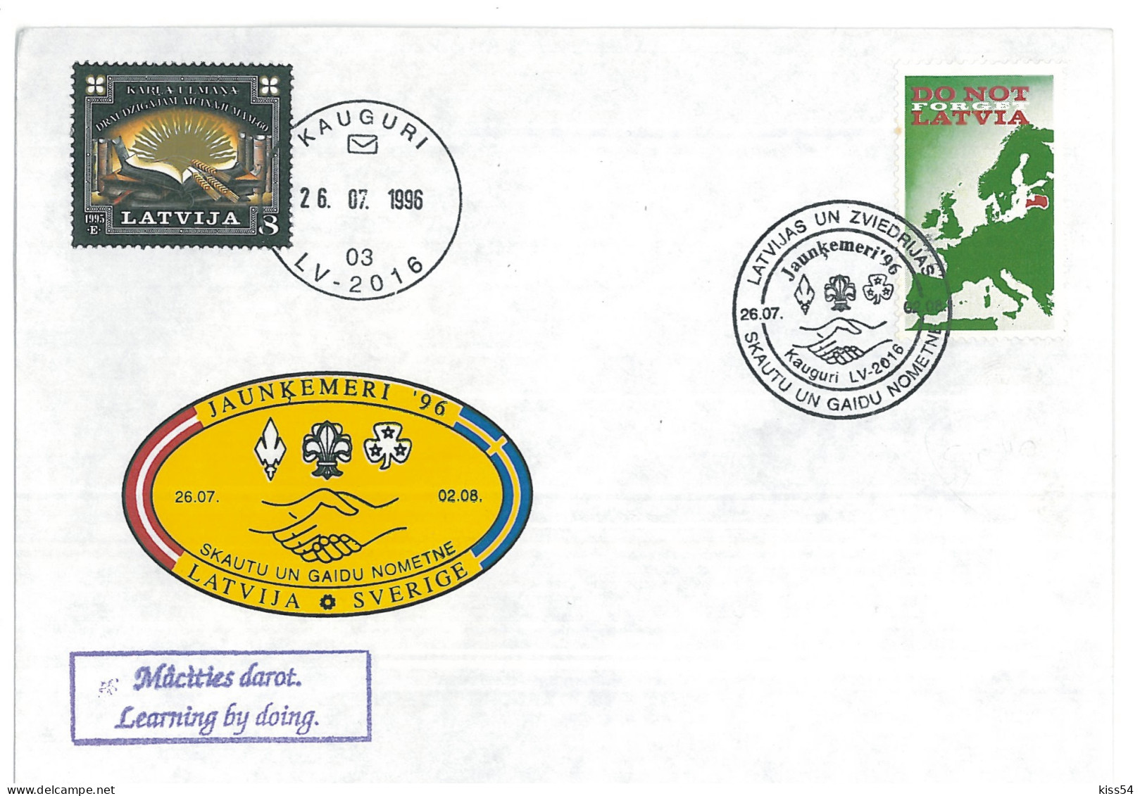SC 47 - 1205 LATVIA, Scout - Cover - Used - 1996 - Briefe U. Dokumente