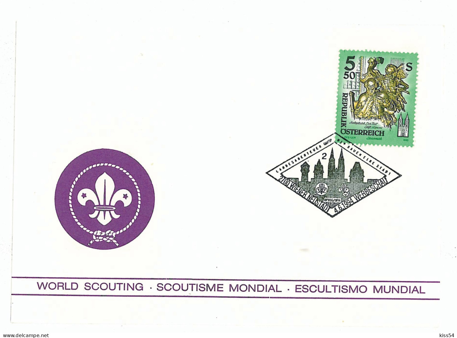 SC 47 - 279 AUSTRIA, Scout - Cover - Used - 1994 - Covers & Documents