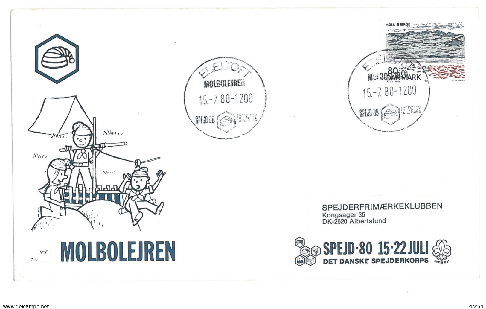 SC 47 - 1203 DENMARK Scout - Cover - Used - 1980 - Cartas & Documentos
