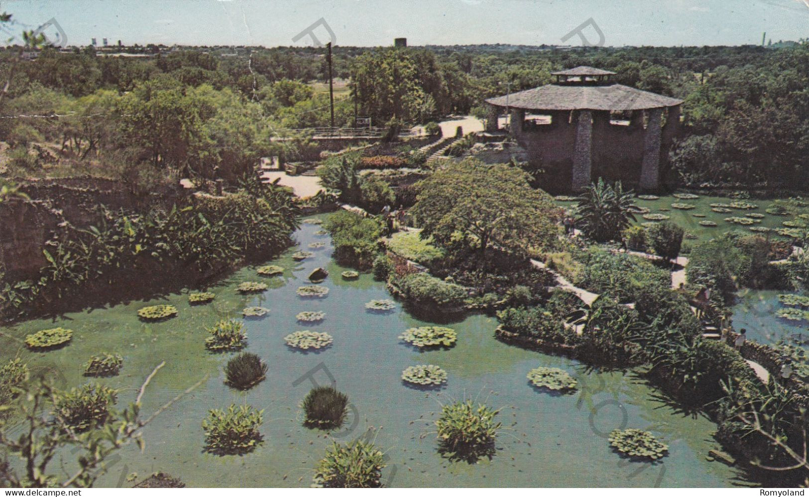 CARTOLINA  C7 SAN ANTONIO,TEXAS,STATI UNITO-CHINESE SUNKEN GARDEN-FORMATO PICCOLO-BOLLO STACCATO,VIAGGIATA 1971 - San Antonio