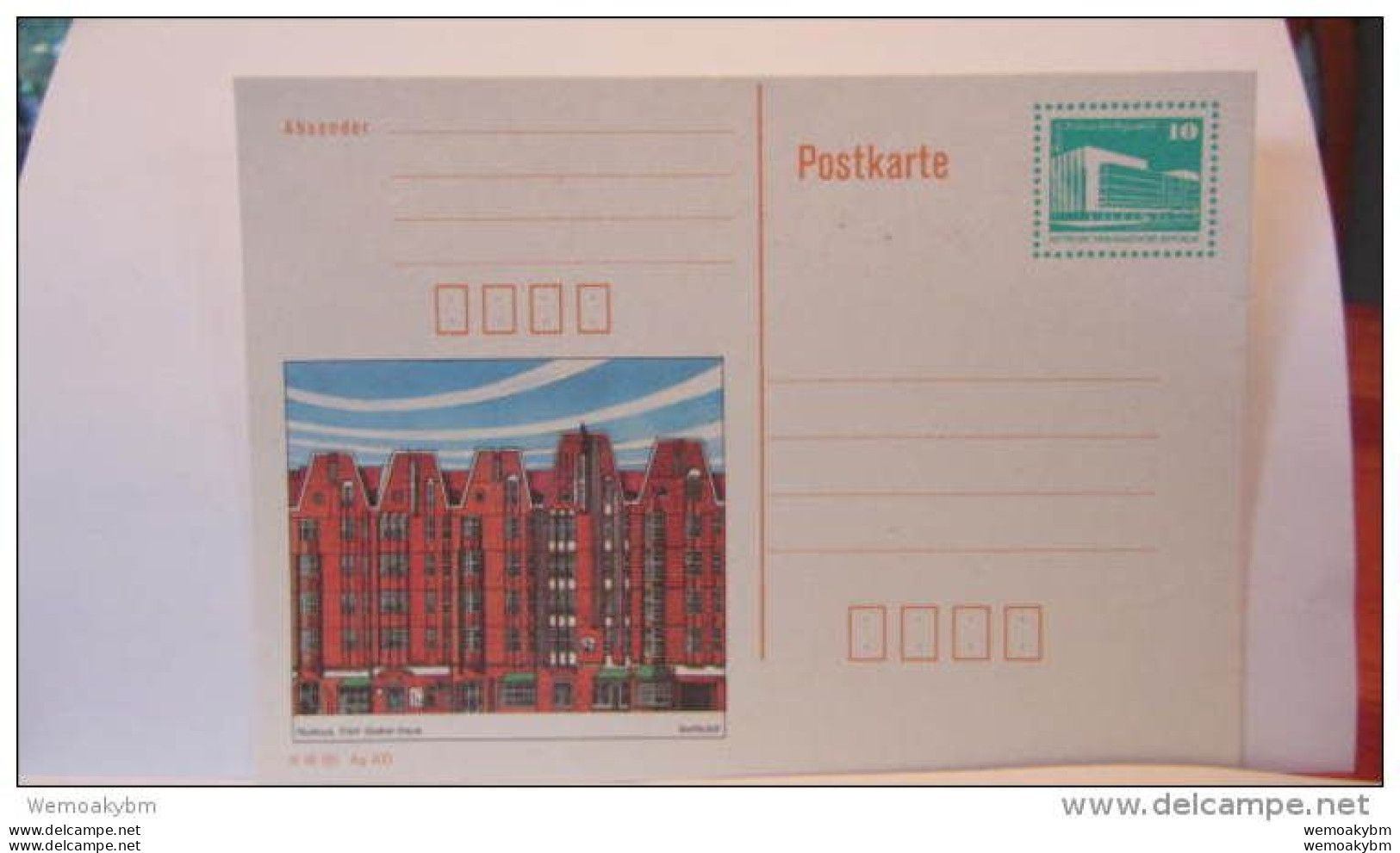 DDR: Bildpost-Gs-Karten 10 Pf Greifswald In 2 Versch. Farben; Gelbgrün-ungebr./Blaugrün-gest. Vordächer Knr: P 91 Abart - Cartes Postales - Oblitérées