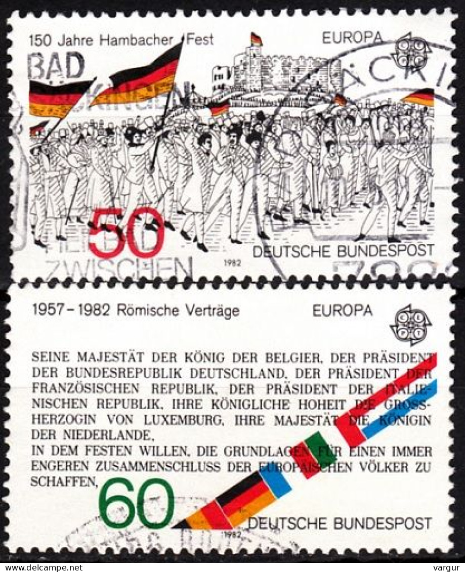GERMANY 1982 EUROPA: History. Political Events. Complete Set, Used - 1982