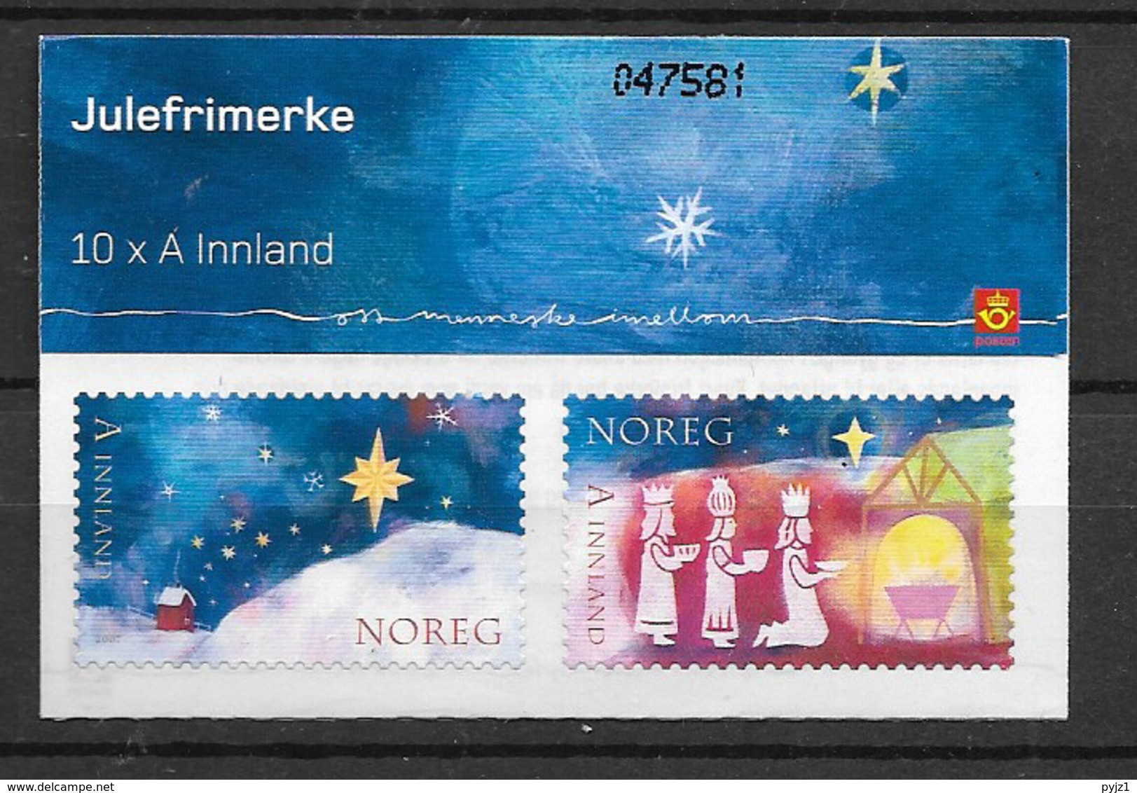 2007  MNH  Norway Booklet With Control Number,  Postfris** - Carnets