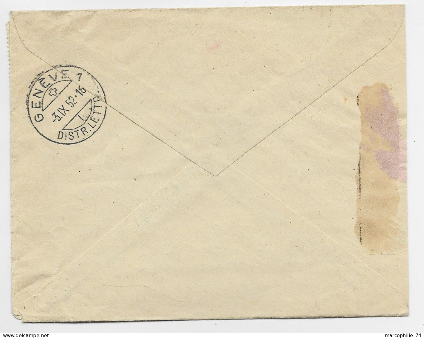 BULGARIA BULGARIE 80ST SOLO LETTRE COVER REC SOFIA 1952 TO CROIX ROUGE GENEVE - Storia Postale